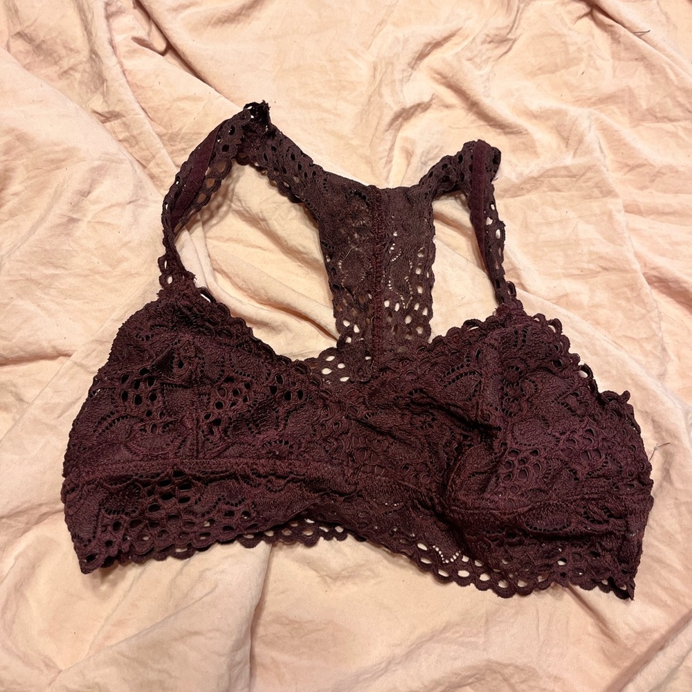 Lace Bralette in Burgundy aerie